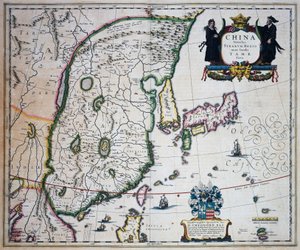 Kort over Kina, af Joan Blaeu (1596-1673) af Joan Blaeu