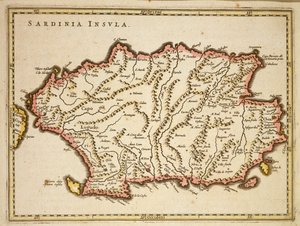 Kort over Sardinien-regionen af Joan Blaeu af Joan Blaeu