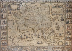 Nova  Acurata Totius Asiae Tabula, auct G. Blaeu, ca. 1673 (koloreret kobberstik)