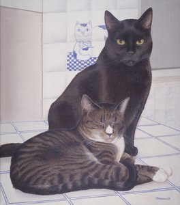Stray og Daisie i køkkenet