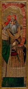 David - Maleri af Joan Gasco (aktiv 1500-1529) - ca. 1500 - Tempera på panel - 210,8x60 - Cataloniens nationale kunstmuseum, Barcelona