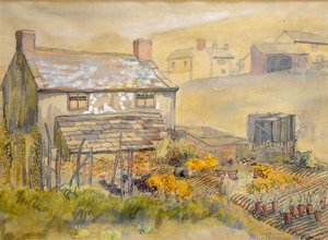 Moorland Cottage, 2014 (pen, blæk og akvarel) af Joan Thewsey