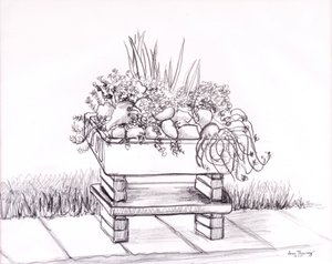 The Sink Garden,2000,grafit af Joan Thewsey