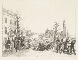 Ruiner i Leiden efter krudtkatastrofen, 1807