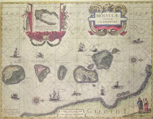 Kort over Molukkerne ud for Halmahera, 1640