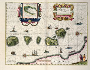 Kort, der viser Molukkerne ud for Halmahera, 1640