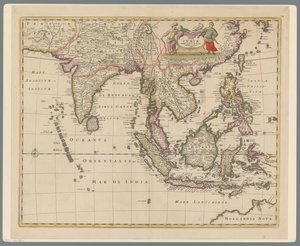 Kort over Indonesien Kort over Østindien (titel på objekt) af Joannes L