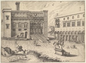 Udsigt over Campidoglio på Capitoline Hill, fra serien Operum antiquorum romanorum, 1562