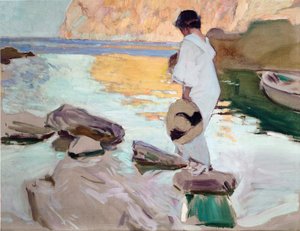 Elena ved Cala de San Vicente af Joaquín Sorolla