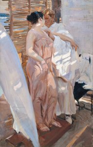 Den lyserøde kappe. Efter badet af Joaquín Sorolla