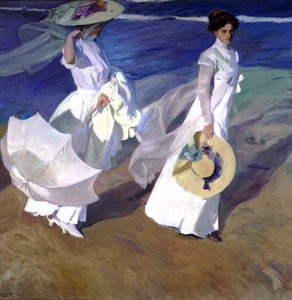 Gå en tur ved havet af Joaquin Sorolla