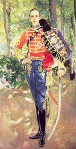 Portræt af kong Alfonso XIII (1886-1941) iført husarernes uniform
