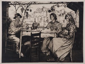 Una Trattoria, 1928 (ætsning og tørnål)