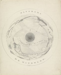 Panorama over slagmarken i Waterloo, 1815 Panorama de Waterloo (titel på objekt) af Jobard frères