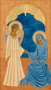 Annunciation, 2005 (æggetempera og 24k guld på træ)