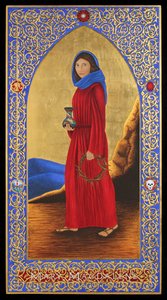 Mary Magdalene, 2016 (æggetempera og 24k guld på træ) af Jodi Simmons