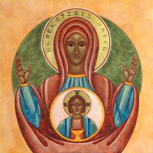 Redemptoris Mater, 2010 (æggetempera og 24k guld på træ) af Jodi Simmons