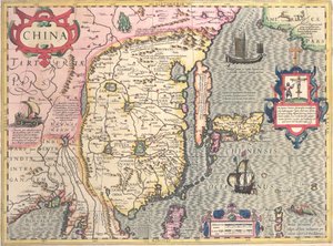Kina, ca. 1607 af Jodocus Hondius