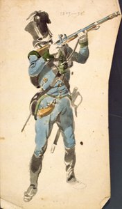 A Rifleman of the Austrian Jaegers, Prestige Corp of a National Elite, 1835 (akvarel)