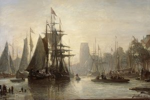 Havnen i Rotterdam. 1856 af Johan Barthold Jongkind