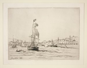 Indgang til havnen i Honfleur af Johan-Barthold Jongkind