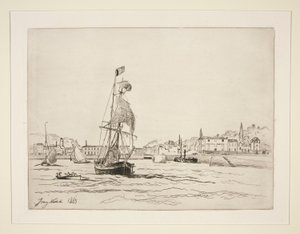 Indgang til havnen i Honfleur af Johan Barthold Jongkind