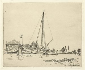 Det forankrede skib Seks hollandske ansigter (serietitel) af Johan Barthold Jongkind