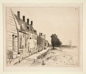 Huse langs kanalen af Johan-Barthold Jongkind
