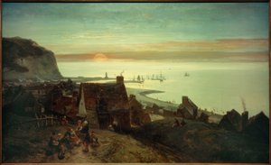 Solnedgang ved St. Valéryen – Caux af Johan Barthold Jongkind