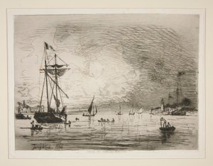 Afslut fra havnen i Honfleur af Johan-Barthold Jongkind