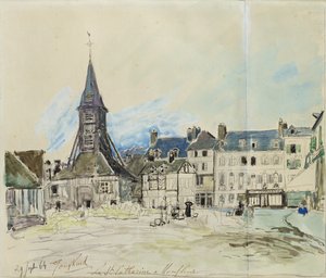 Kirken Sainte-Catherine, Honfleur, 1864 af Johan Barthold Jongkind