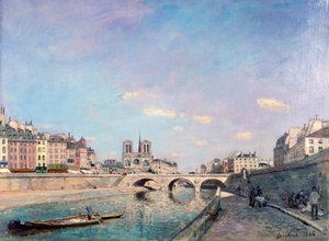 Seinen og Notre-Dame i Paris, 1864.
