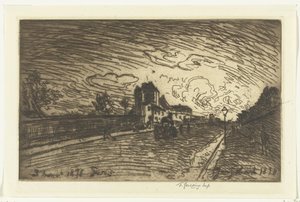 Udgang fra Cochin Hospital (Faubourg Saint-Jacques, Paris) af Johan Barthold Jongkind