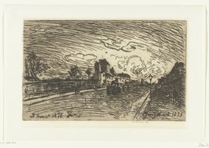 Udgang fra Cochin Hospital (Faubourg Saint-Jacques, Paris) af Johan Barthold Jongkind