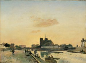 Udsigt over Notre-Dame, Paris, 1864 af Johan Barthold Jongkind