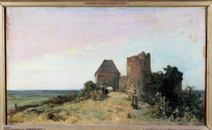 Udsigt over ruinerne af slottet Rosemont i Nievre-maleriet af Jean Barthold Jongkind (1819-1891) 1861 Søn. 0,34x0,56 m. Paris, Musee d
