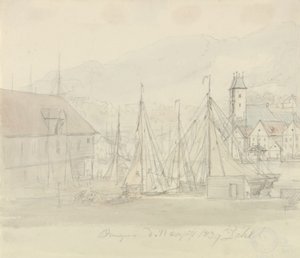 Bergen Havn af Johan Christian Dahl