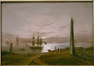 Fjordlandskab ved måneskin af Johan Christian Dahl