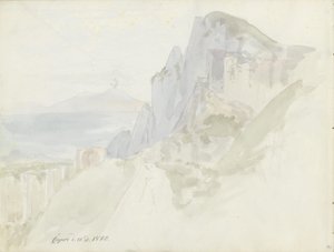 Fra vejen mellem byen Capri og Marina Grande af Johan Christian Dahl
