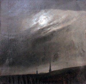 Tysk: Mondnacht über Dresden Månenat over Dresden af Johan Christian Dahl