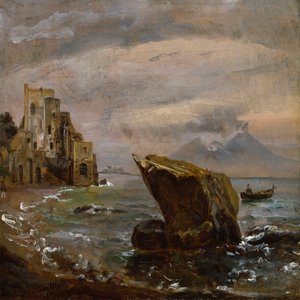 Kystparti nær Posillipo af Johan Christian Dahl