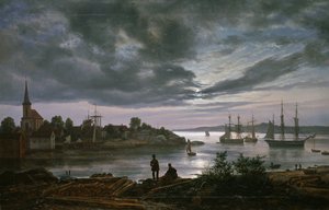 Larvik af Moonlight af Johan Christian Dahl