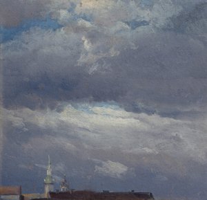 Stormskyer over borgtårnet i Dresden af Johan Christian Dahl