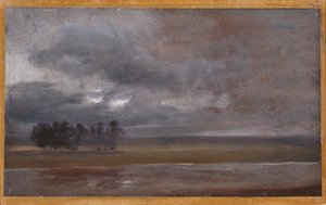 Elben i regnvejr af Johan Christian Dahl