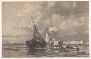 Vlissingen (original titel på objekt) af Johan Conrad Greive (signed by artist)