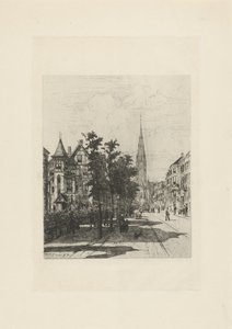 Udsigt over Vondelstraat i Amsterdam af Johan Conrad Greive