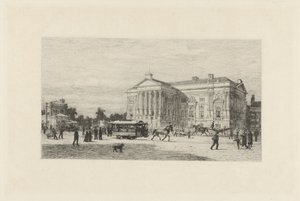 Udsigt over Leidseplein i Amsterdam af Johan Conrad Greive