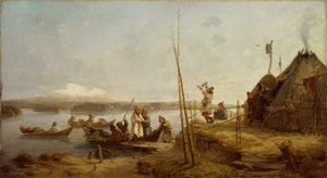 Brudehjemkomst ved Hornavan-søen af Johan Fredrik Hockert