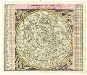 Himmelkort fra 1730 over himlen på den nordlige halvkugle af Johan Gabriel Doppelmayr