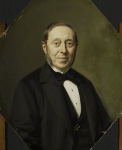Portræt af Johannes Cornelis van Pappelendam (1810-1884). Kunstner og kunsthandler. Inspektør for Van der Hoop-museet